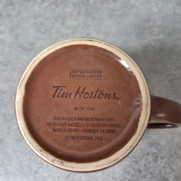 2016 Tim Hortons Brown Speckled Beaver Coffee Tea Mug Cup - Picture 8 of 8